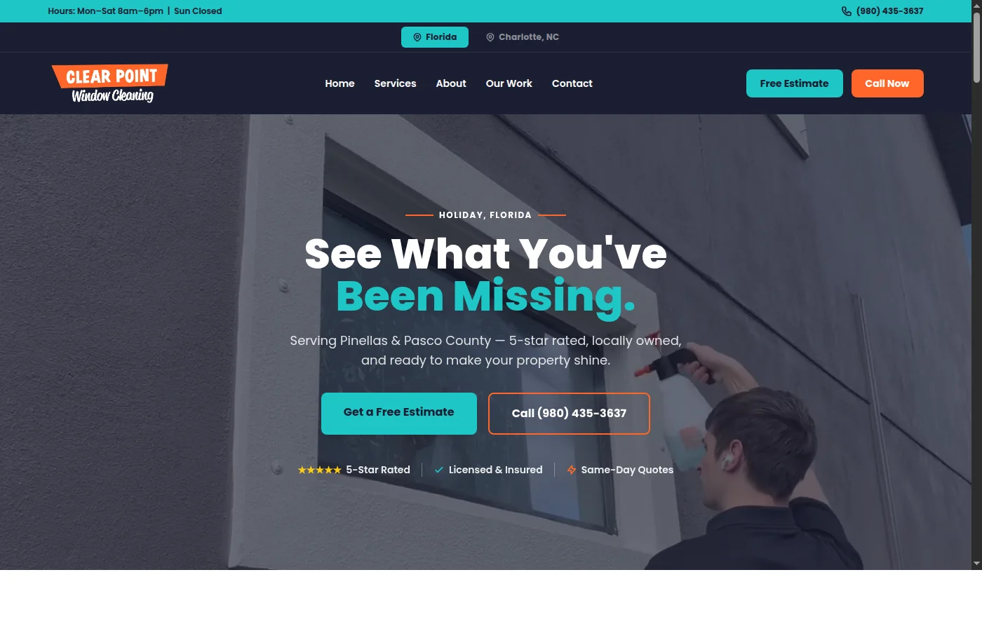 Clear Point Window Cleaning website screenshot